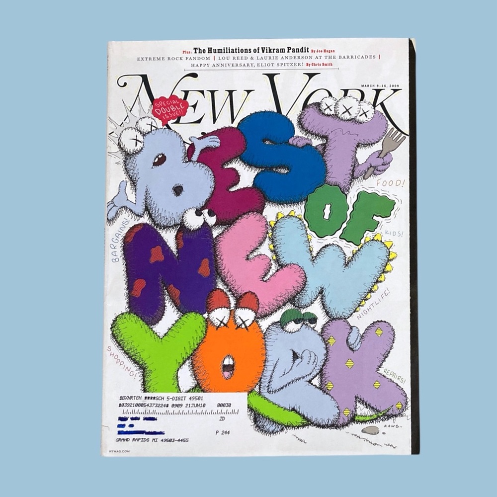 NEW YORK Magazine KAWS Cover Issue March 9-16 2009 "BEST OF NEW YORK"